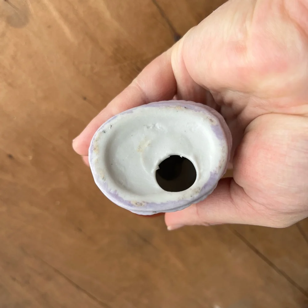 Vintage Bisque Figurine, Young Girl With Curly Hair, Hat and Umbrella - Picture 5 of 5